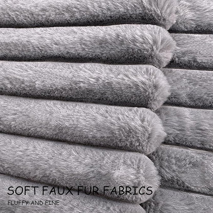 2 Pack Pillow Covers, 20x20 Faux Fur Square Throw Pillow Covers for Living Room Decorations Throw Pillow Case, Throw Pillow Cover Cushion Cover for Home Sofa Bedroom Car, Grey