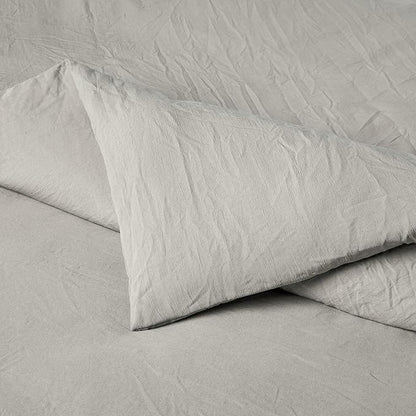 Amazon Basics Brushed Microfiber Comforter Set, Extra Soft with Natural Texture, 3-Piece, King, Grey
