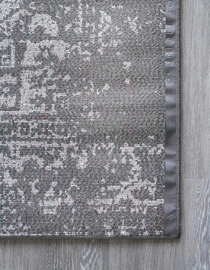 Rugs.com Arlington Collection Rug – 8 Ft Square Dark Grey Medium-Pile Rug Perfect for Living Rooms, Kitchens, Entryways