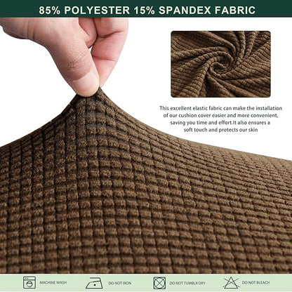 CHUN YI Medium Couch Cushion Cover Stretch for Loveseat, Sofa Seat Slipcovers for Pets, Suitable for Armchair Loveseat Sofa with Spandex Jacquard Washable Fabric(Medium,Coffee)