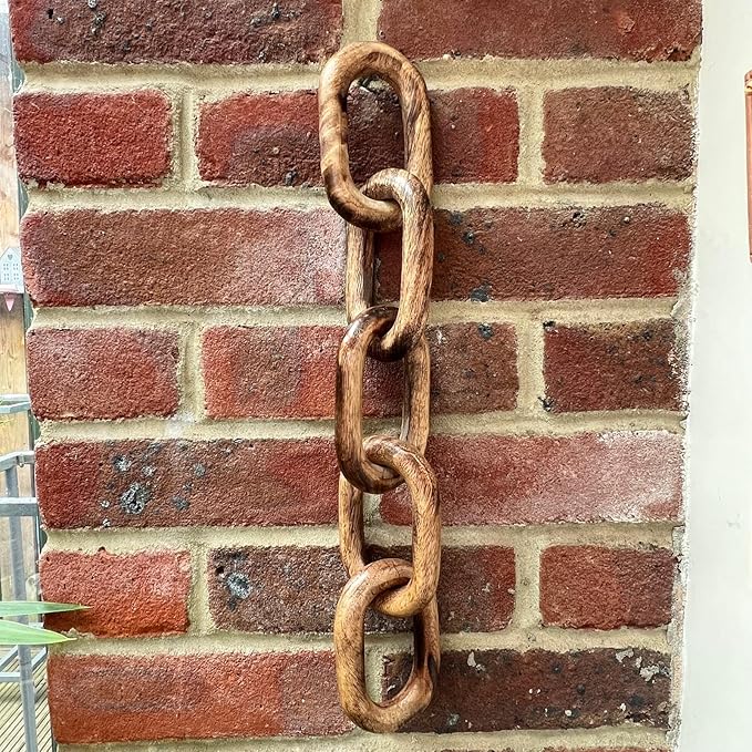 Thorness Rustic Wooden 5-Link Chain Ornament for Home Decor, Ideal for Living Room, Shelf, and Coffee Table Decoration