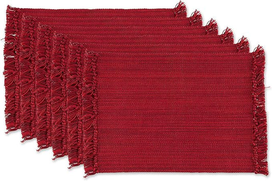 DII Variegated Tabletop Collection, Placemat Set3x19, Redwood, 6 Piece