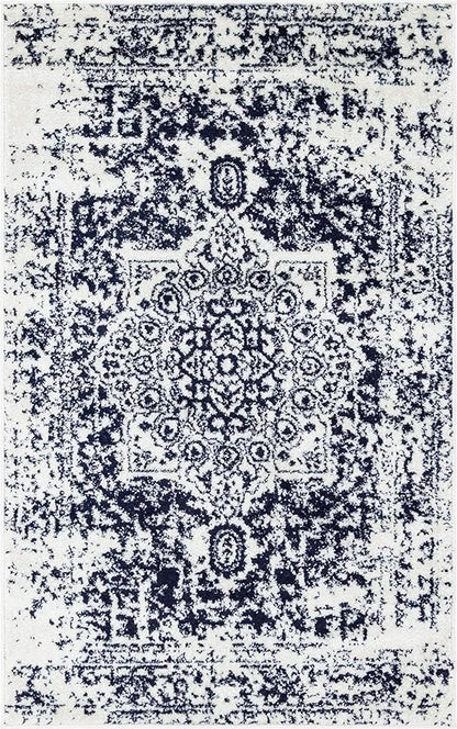 Rugs.com Arlington Collection Rug – 3' x 5' Blue Medium-Pile Rug Perfect for Living Rooms, Large Dining Rooms, Open Floorplans