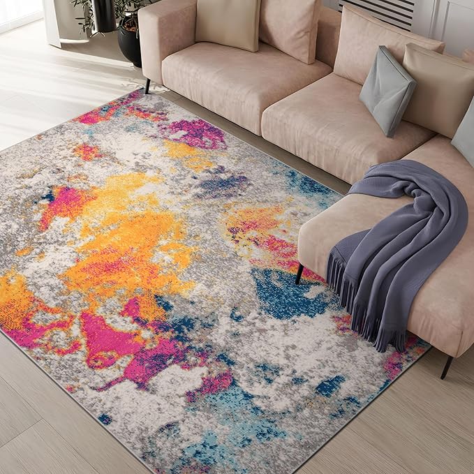 Rugshop Sky Collection Modern Abstract Area Rug 5' x 7' Multi