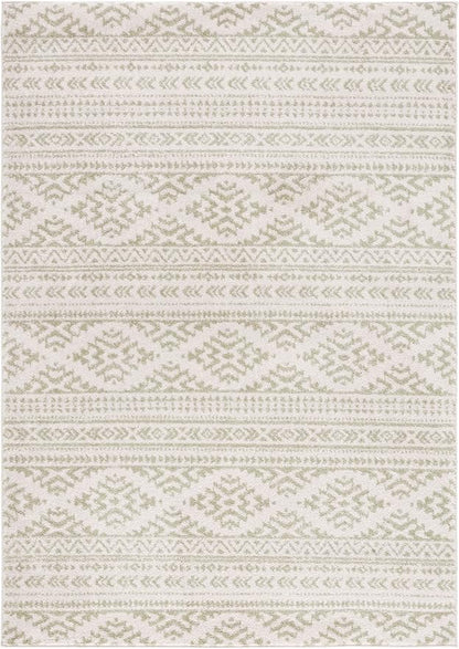 SAFAVIEH Area Rug 3x5 - Tulum Collection - Ivory & Sage, Moroccan Boho Tribal Design, Non-Shedding & Easy to Clean, Ideal for Entryway, Foyer, Accent Space, Bedroom (TUL272H)