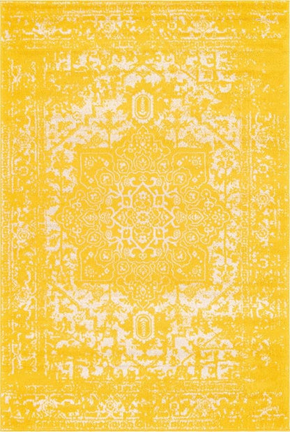 Rugs.com Arlington Collection Rug – 6' x 9' Yellow Medium-Pile Rug Perfect for Living Rooms, Large Dining Rooms, Open Floorplans