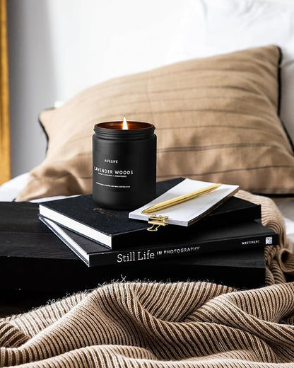 Lavender & Wood Scented Candle - Candle for Men