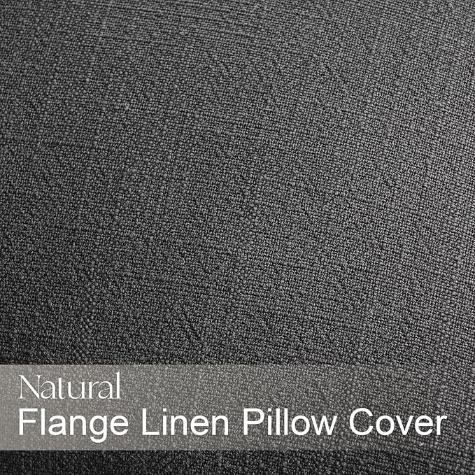 Couch Pillows Set of 4 Soft Linen Solid Lumbar Boho Cushion Cases with Flange Edge Design Mulit-Colour Pillow Covers Home Decor for Bed Balcony and Car Neutral Grey 12x20 Inch