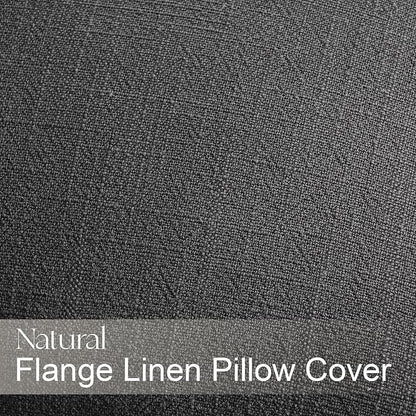 Grey Pillow Covers 18x18 Neutral Boho Couch Linen Throw Pillows with Flange Design for Bed Pack of 4 Accent Modern Pillowcase for Sofa Livingroom Bed and Balcony Home Decor