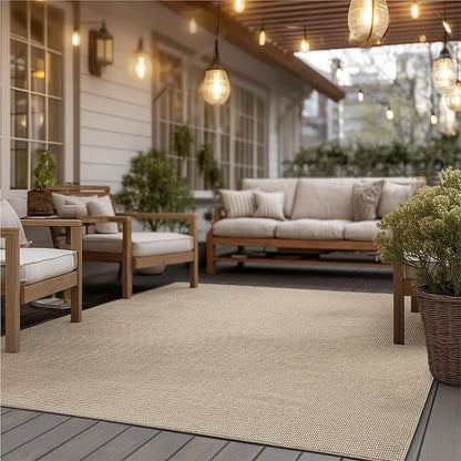 Bedsure 5x7 Faux Wool Area Rugs for Living Room, Machine Washable Carpet, Non-Slip Backing, Pet Friendly Throw Rug for Bedroom Dining Room, Natural Ivory