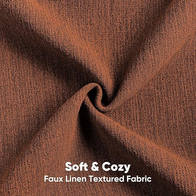 FUTEI Rust Chenille Decorative Throw Pillow Covers 12x20 Inch Set of 2,Soft Cozy Faux Linen Textured Lumbar Pillow Cases,Farmhouse Home Decor for Couch Living Room