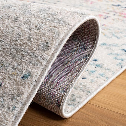 SAFAVIEH Tulum Collection Runner Rug - 2' x 19', Ivory & Blue, Moroccan Boho Tribal Design, Non-Shedding & Easy to Clean, Ideal for Living Room, Hallway, Foyer, Bedroom (TUL272C)
