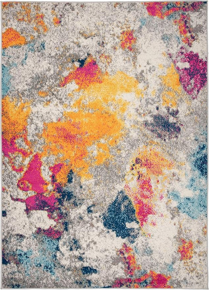 Rugshop Distressed Abstract Watercolor Large Area Rug, Non-Shedding Multicolor Carpet for Living Room Master Bedroom or Lounge, 9' x 12'