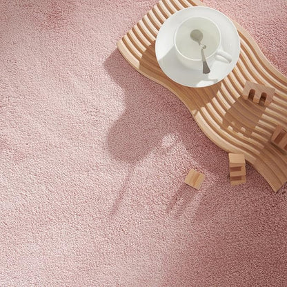 jinchan Solid Plush Area Rug 3x5 Performance Shaggy Washable Rug Indoor Soft Modern Faux Wool Cozy Non Slip Carpet for Living Room Kids Room Bedroom Dining Room Nursery Pink