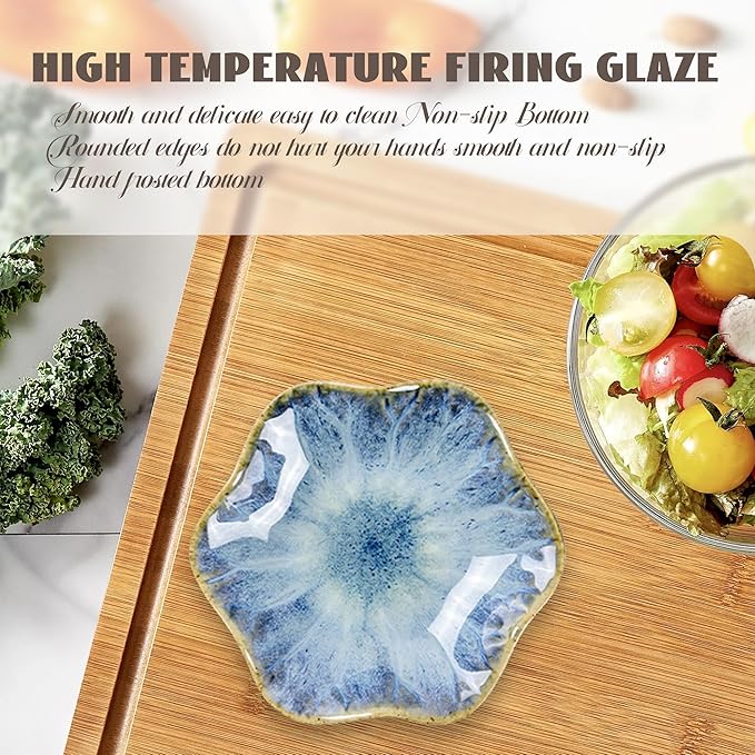 Ceramic Jewelry Tray 8pcs, Ring Dish, Key Bowl Ceramic Tray 4.33 Inch, Ttrinket Dish Jewelry Dish, Desktop Decoration, Gifts for Mother Girlfriend Daughter,Mother's Day Gift