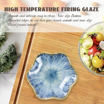 Ceramic Jewelry Tray 8pcs, Ring Dish, Key Bowl Ceramic Tray 4.33 Inch, Ttrinket Dish Jewelry Dish, Desktop Decoration, Gifts for Mother Girlfriend Daughter,Mother's Day Gift