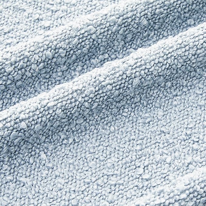 Mixhug Decorative Boucle Throw Pillow Covers, Light Blue, 12 x 20 Inches, Pack of 2 - Textured Boho Pillow Covers for Couch and Bed
