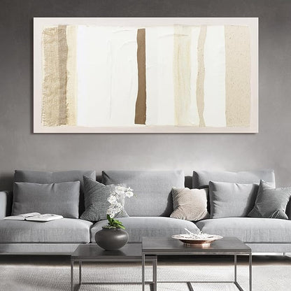 Neutral Wall Art Decor Modern Canvas Art Wall Decor Brown And White Artwork for Walls Oversized Wall Art Prints Large Wall Art for Living Room 29"X58" for Room Bedroom Office Decor
