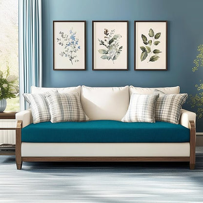 CHUN YI Stretch Loveseat Couch Cushion Cover Suitable for 2 Settee, Sofa Seat Slipcover with Spandex Jacquard Fabric(Medium,Teal)