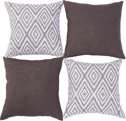 HPUK Decorative Throw Pillow Covers Set of 4 Couch Pillows Accent Cushion Cover for Couch Sofa Living Room, 20"x20" inches, Natural