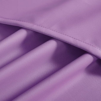 DUALIFE Purple Curtain Panels for Girls Room 45 inch Length Solid Energy Efficient Room Darkening Bedroom Curtains for Short Windows Thermal Insulated Grommet Top 52 x 45 inch