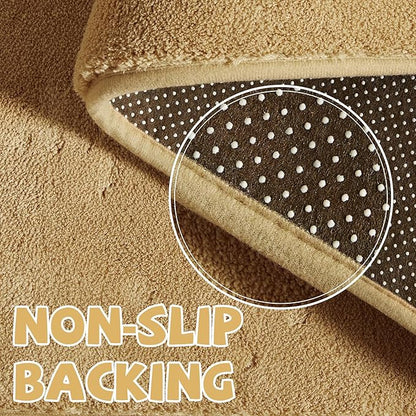 jinchan Solid Plush Area Rug 4x6 Performance Shaggy Washable Rug Indoor Soft Modern Faux Wool Cozy Non Slip Carpet for Living Room Kids Room Bedroom Dining Room Nursery Tan