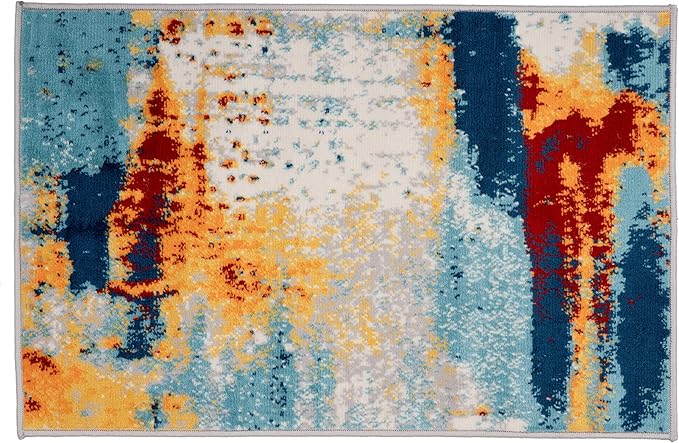Rugshop Sky Collection Abstract Area Rug, Fade-Resistant Carpet for Living Room,Entryway,Doormat or Bedroom, 2' x 3'