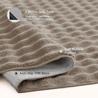 Bedsure 8x10 Fluffy Area Rugs for Living Room, Machine Washable Rugs, Non-Slip Backing, Non-Shedding, Pet Friendly Throw Rug for Bedroom Dining Room, Brown