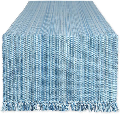 DII Variegated Tabletop Collection, Table Runner, 13x72, Light Blue