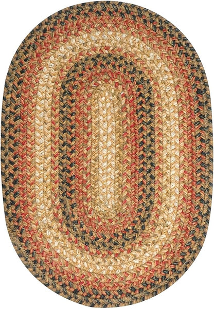 Homespice Russet Jute Braided Oval Placemats, Warm Country Decor, Set of 4, 13x19 Multicolor Table Mats - Vibrant Colors, Durable, Easy to Clean and Protects Furniture