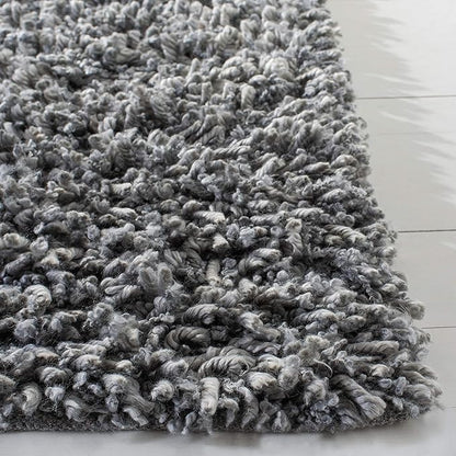 SAFAVIEH Sheep Shag Collection 4' x 6' Silver SSG212G Handmade 1-inch Thick Area Rug