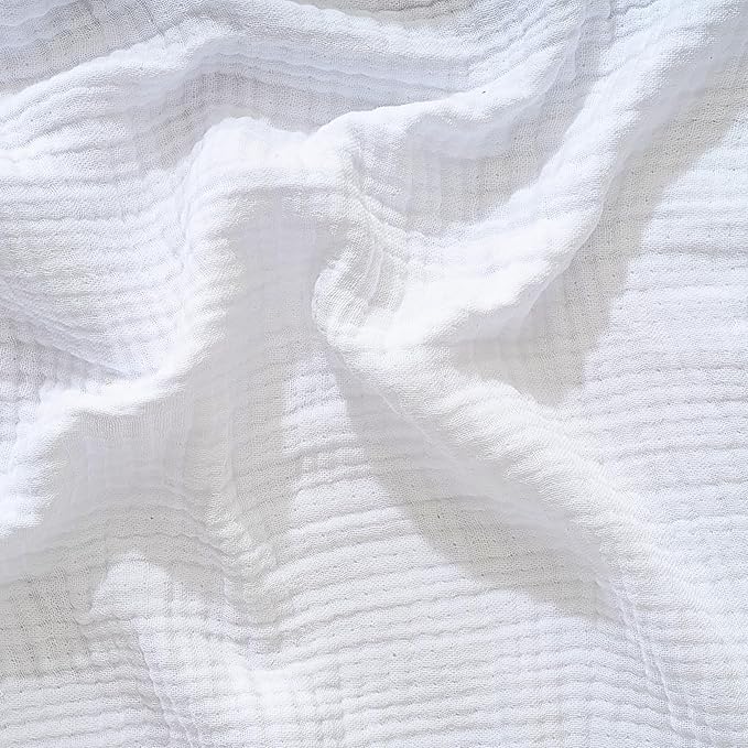 Muslin Blanket - Pure 100% Turkish Cotton Airy Soft Light Versatile Gauze Throw Blanket for Bed, Couch, Sofa (White, Throw Size (50" x 66" inch))