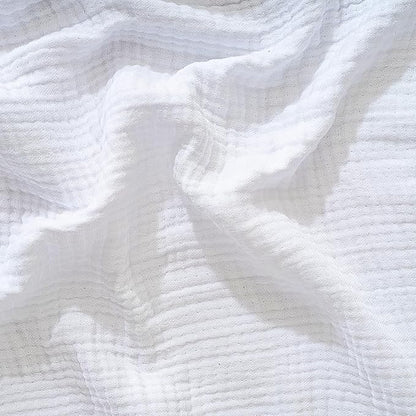 Muslin Blanket - Pure 100% Turkish Cotton Airy Soft Light Versatile Gauze Throw Blanket for Bed, Couch, Sofa (White, Throw Size (50" x 66" inch))