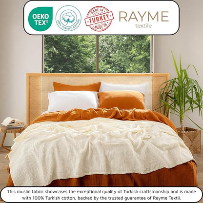 Muslin Blanket - Pure 100% Turkish Cotton Airy Soft Light Versatile Gauze Throw Blanket for Bed, Couch, Sofa (Natural, Twin XL Size (71" x 95" inch))