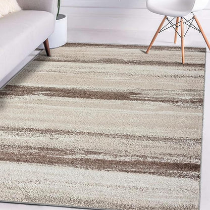 LUXE WEAVERS Rug Modern Area Rug Stain Resistant, Brown/Size 6x9