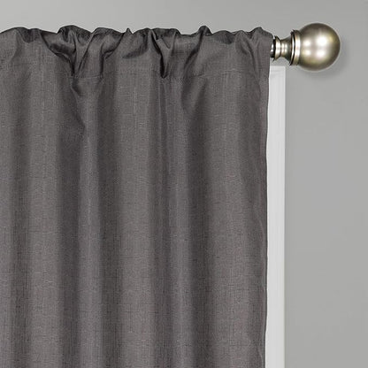 ECLIPSE Kendall Modern Blackout Thermal Rod Pocket Window Curtain for Bedroom or Living Room (1 Panel), 42" x 54", Charcoal