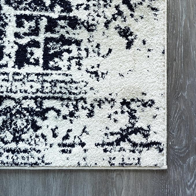 Rugs.com Arlington Collection Rug – 4' x 6' Blue Medium-Pile Rug Perfect for Living Rooms, Large Dining Rooms, Open Floorplans