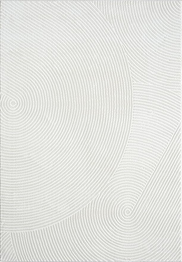 Abani Cream Area Rug for Living Room, Bedroom - Zen Reiki Pattern- 5 x 8 -Durable & Easy to Clean