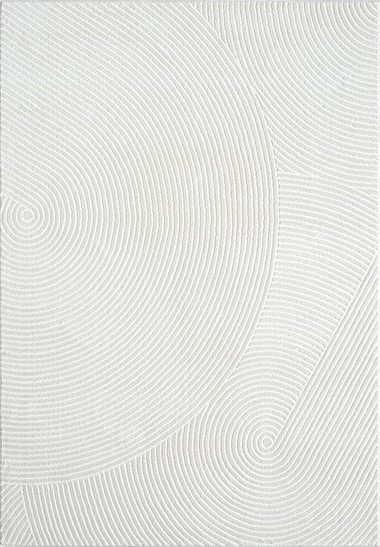Abani Cream Area Rug 12' x 15' for Living Room, Bedroom, Dining Room - Zen Reiki Circles Pattern - Durable & East to Clean