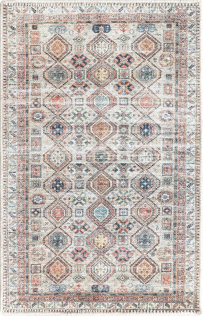Keen Home Design 2x3 Rug - Machine Washable Entry Rug with Non-Slip Backing, Ideal for Enteryway, Kitchen, Bathroom, Laundry Room - Vintage, Easy Clean, Durable, Low Pile Rug - (2' x 3')