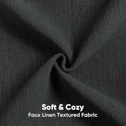 FUTEI Black Chenille Decorative Throw Pillow Covers 24x24 Inch Set of 2,Soft Cozy Faux Linen Textured European Pillow Shams,Farmhouse Home Decor for Couch Living Room