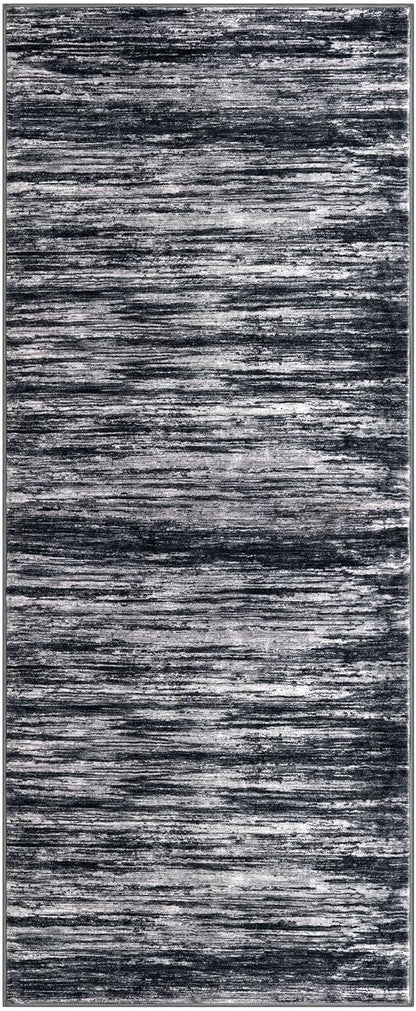 2x5 Modern Abstract Runner Rug for Hallways, Black Super Soft Hallway Decor Kitchen Rugs with Non-Slip, Non-Shedding Washable Rug for Hallways Entryway Bedroom Indoor
