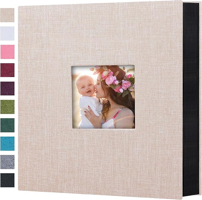 Mublalbum Photo Album 4x6 600 Photos Linen Cover Large Picture Book Holds Horizontal and Vertical Pockets for Wedding Family Anniversary and Baby (Beige)