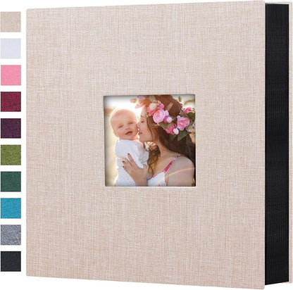 Mublalbum Photo Album 4x6 1000 Photos Linen Cover Large Picture Book Holds Horizontal and Vertical Pockets for Wedding Family Anniversary and Baby (Beige)