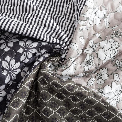 HoneiLife King Size Quilt Set - 3 Piece Microfiber Quilts Reversible Bedspreads Patchwork Coverlets Rustic Bedding Set for King Bed