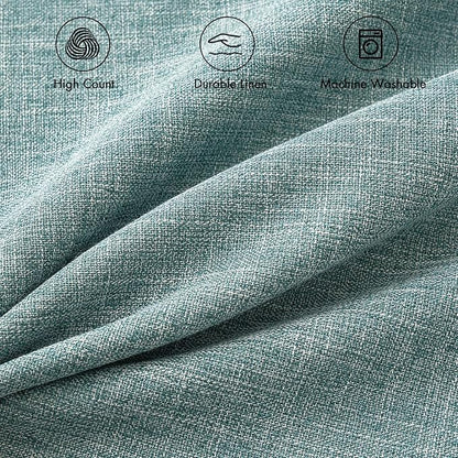 MIULEE Pack of 2 Decorative Linen Burlap Coastal Pillow Covers Farmhouse Boho Accent Pillowcases for Sofa Car Couch Bedroom Living Room Decor 18x18 Inch Teal