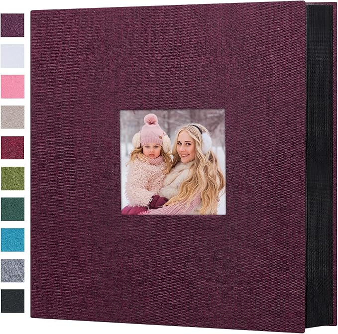 Mublalbum Photo Album 4x6 1000 Photos Linen Cover Large Picture Book Holds Horizontal and Vertical Pockets for Wedding Family Anniversary and Baby (Purple)