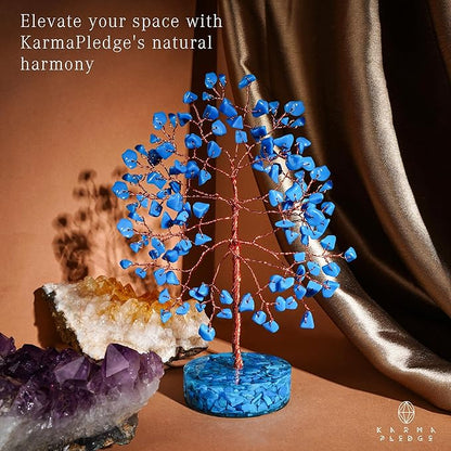 Crystal Tree for Home and Office Decor, Turquoise Chakra Healing Stones Handmade Feng Shui Bonsai Tree of Life for Positive Energy, Money, Good Luck, Christmas Decor, Birthday Gifts for Women, Mom