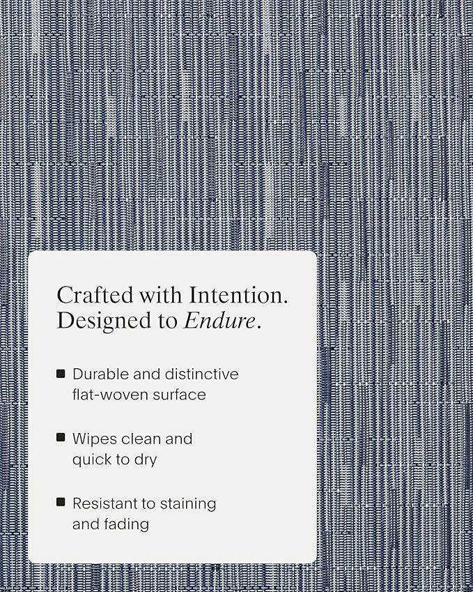 Chilewich Bamboo Placemats Set of 4 - Woven Rectangle Placemats - Reusable, Stain-Resistant, Indoor/Outdoor Tabletop Protection - 18.5" x 13.5" - Rain