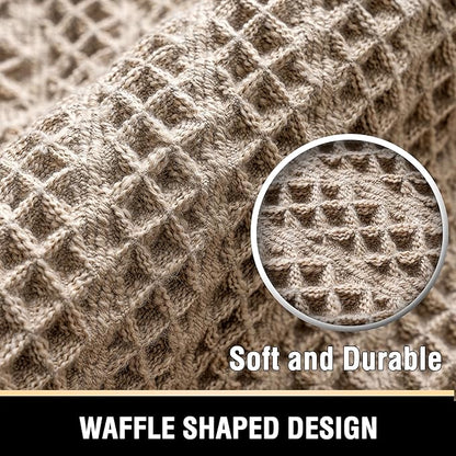 H.VERSAILTEX Waffle Bath Runner Rug Long Bath Mat Super Absorbent Boho Bath Rugs Non Slip Bath Runner for Bathroom Floor Machine Washable Dry Fast Bathroom Rugs with Tassels, 24" x 72", Irish Cream